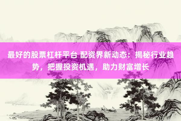 最好的股票杠杆平台 配资界新动态：揭秘行业趋势，把握投资机遇，助力财富增长