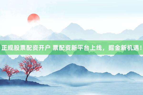 正规股票配资开户 票配资新平台上线，掘金新机遇！