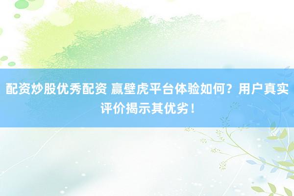 配资炒股优秀配资 赢壁虎平台体验如何？用户真实评价揭示其优劣！