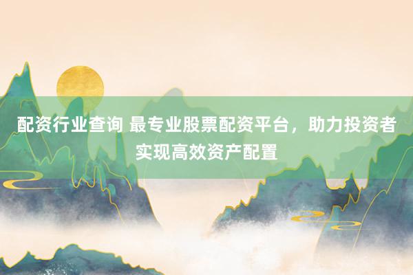 配资行业查询 最专业股票配资平台，助力投资者实现高效资产配置
