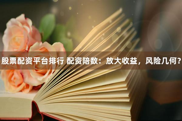 股票配资平台排行 配资陪数：放大收益，风险几何？