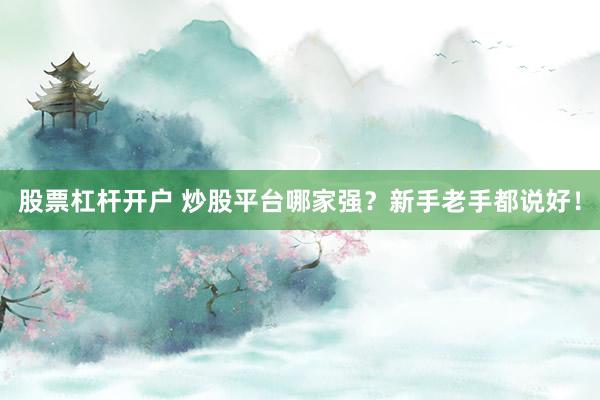 股票杠杆开户 炒股平台哪家强?新手老手都说好!