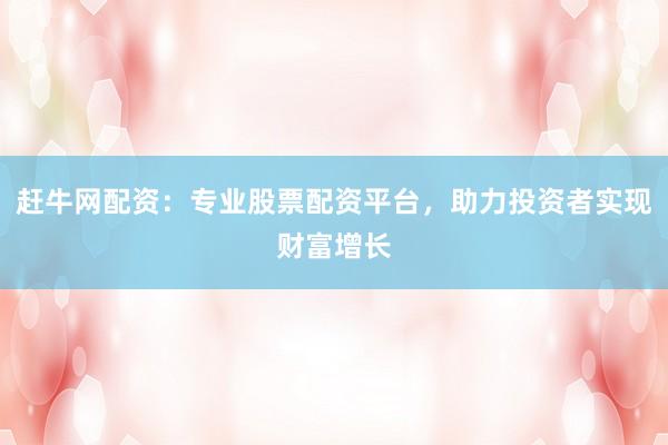 赶牛网配资：专业股票配资平台，助力投资者实现财富增长