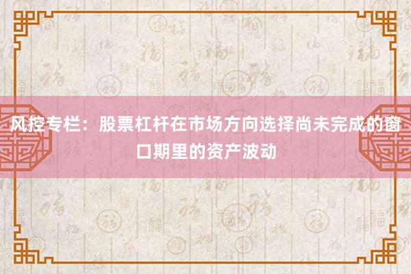 风控专栏：股票杠杆在市场方向选择尚未完成的窗口期里的资产波动